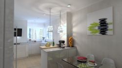 Fotografía: Proyecto reforma integral de cocina sin obra. Con revestimientos vinílicos