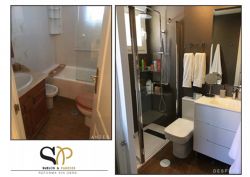 Fotografía: ANTES Y DESPUÉS DE REFORMA EN BAÑO CON NUESTROS REVESTIMIENTOS.